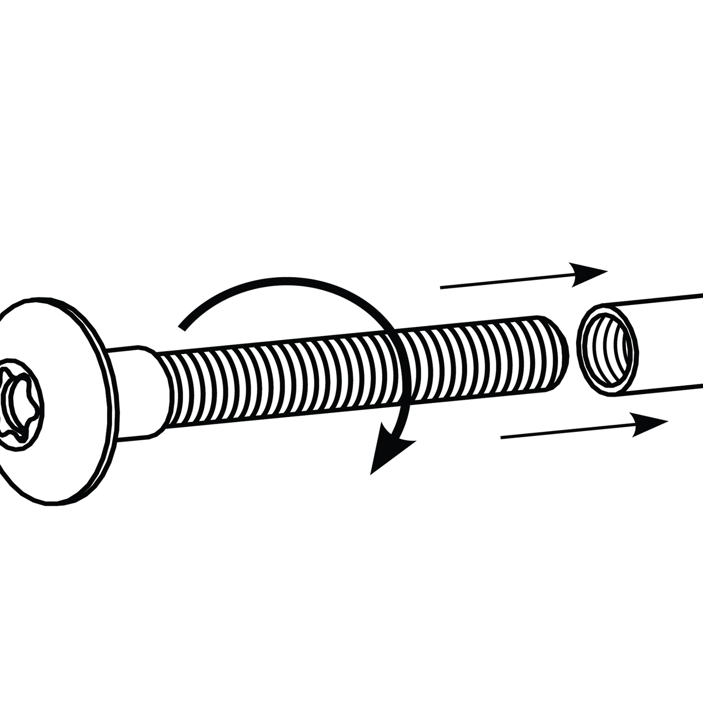 Vuepro Concealed Thread Bolt - 90-110mm