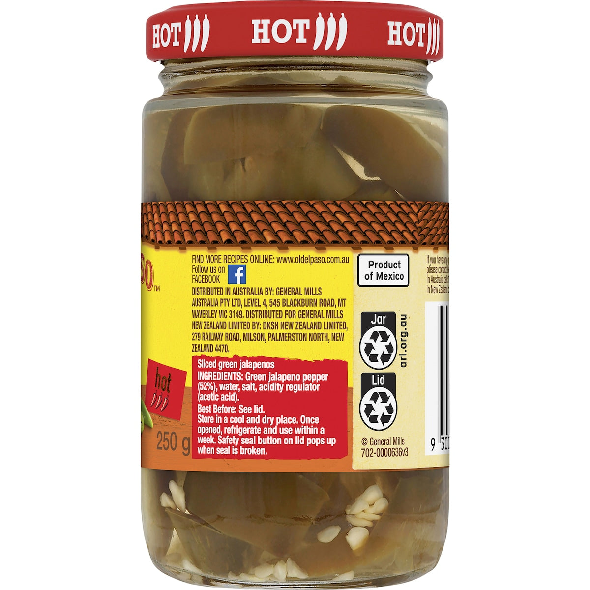 Old El Paso Green Jalapenos 250g