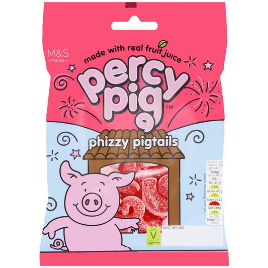 M&S Percy Pig Phizzy Pigtails - 170g