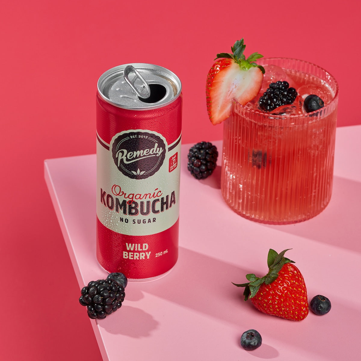 Remedy Wild Berry Kombucha 250ml X 4 Pack