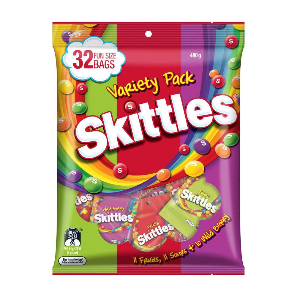 Skittles Chewy Lollies Variety Party Bag 32 Piece - 480g