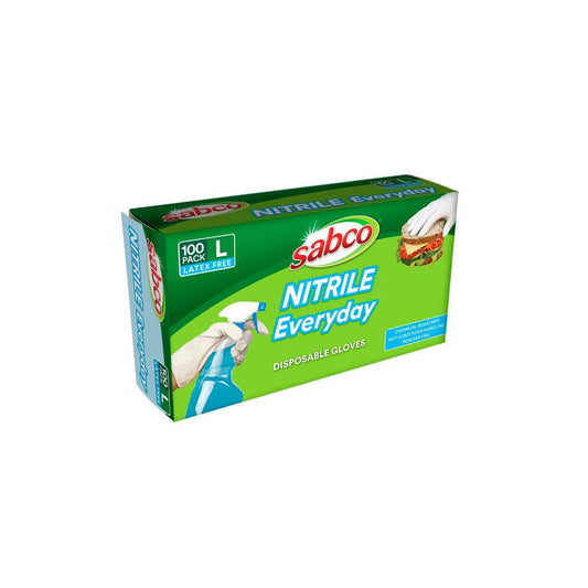 Sabco Nitrile Everyday Disposable Gloves Large - 100 Pack