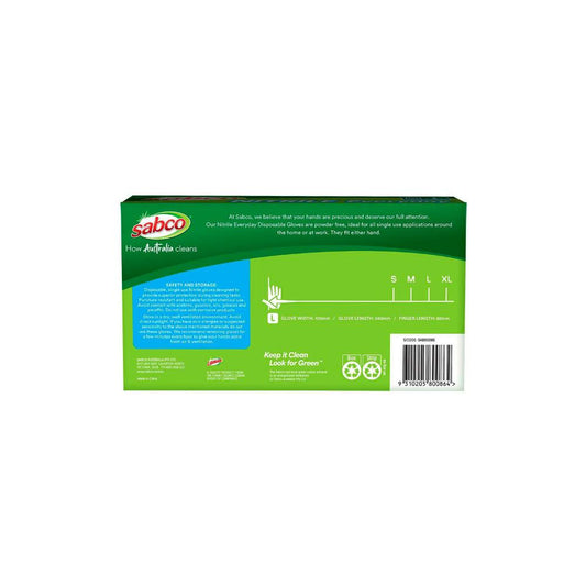 Sabco Nitrile Everyday Disposable Gloves Large - 100 Pack