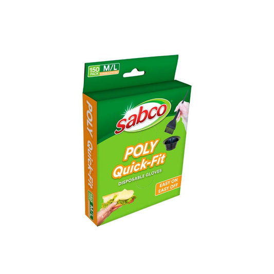 Sabco Poly Quick - Fit Disposable Gloves M/ L - 150 Pack