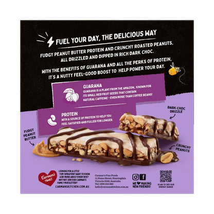 Carman's Energy Guarana + Protein Choc Peanut Butter 200g - 5 Pack