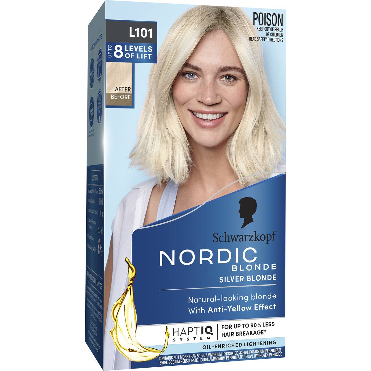 Schwarzkopf Nordic Blonde Hair Colour L101 Silver Blonde Each