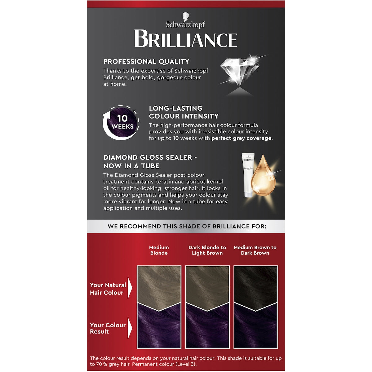 Schwarzkopf Brilliance Permanent Hair Colour Dark Amethyst Each