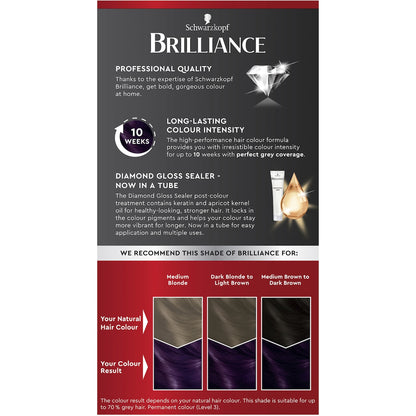 Schwarzkopf Brilliance Permanent Hair Colour Dark Amethyst Each