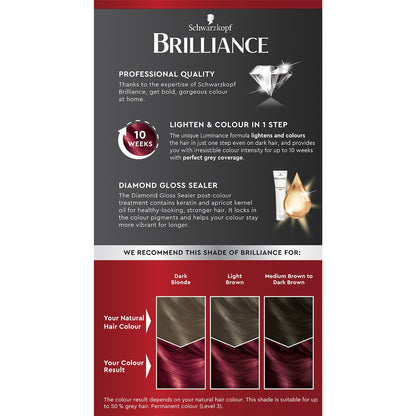 Schwarzkopf Brilliance Permanent Hair Colour Smouldering Red Each