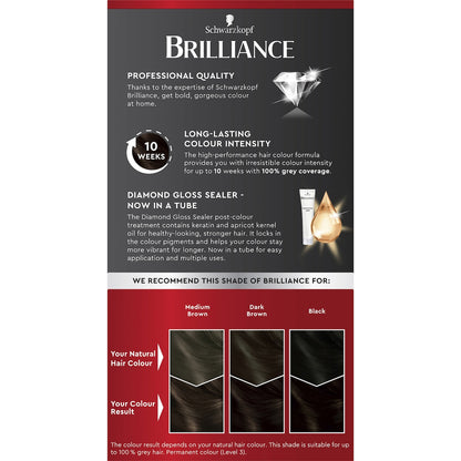 Schwarzkopf Brilliance Permanent Hair Colour Bittersweet Chocolate Each