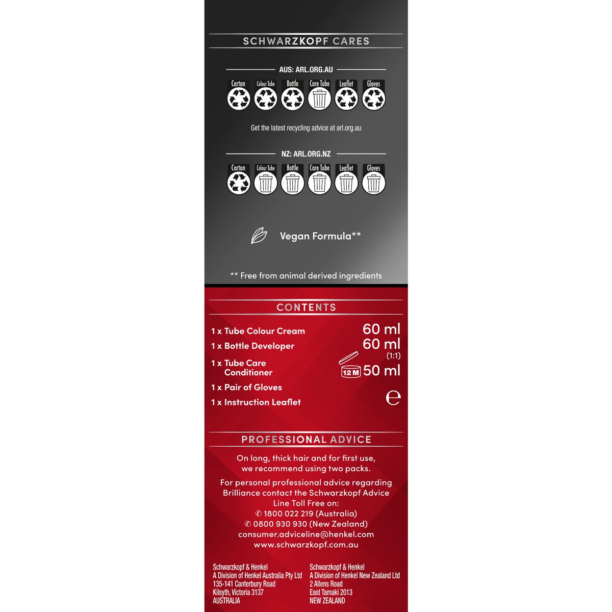 Schwarzkopf Brilliance Permanent Hair Colour Dark Brown Allure Each