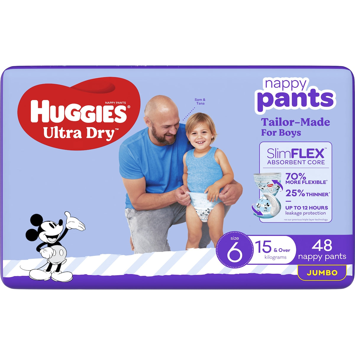 Huggies Ultra Dry Nappy Pants Boys Size 6 (15-20kg) 48 Pack