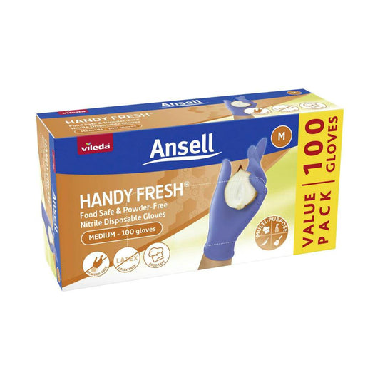 Vileda Ansell Handy Fresh Nitrile Gloves M - 100 Pack