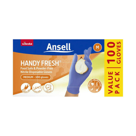 Vileda Ansell Handy Fresh Nitrile Gloves M - 100 Pack