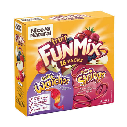 Nice & Natural Fruit Fun Mix Variety Multipack Lunch Box School Snacks 16 Pack - 272g