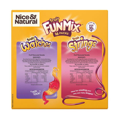 Nice & Natural Fruit Fun Mix Variety Multipack Lunch Box School Snacks 16 Pack - 272g