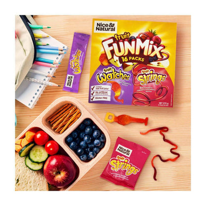 Nice & Natural Fruit Fun Mix Variety Multipack Lunch Box School Snacks 16 Pack - 272g