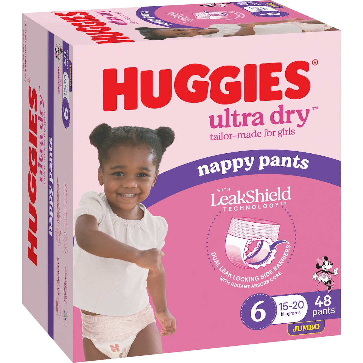 Huggies Ultra Dry Nappy Pants Girls Size 6 (15-20kg) 48 Pack