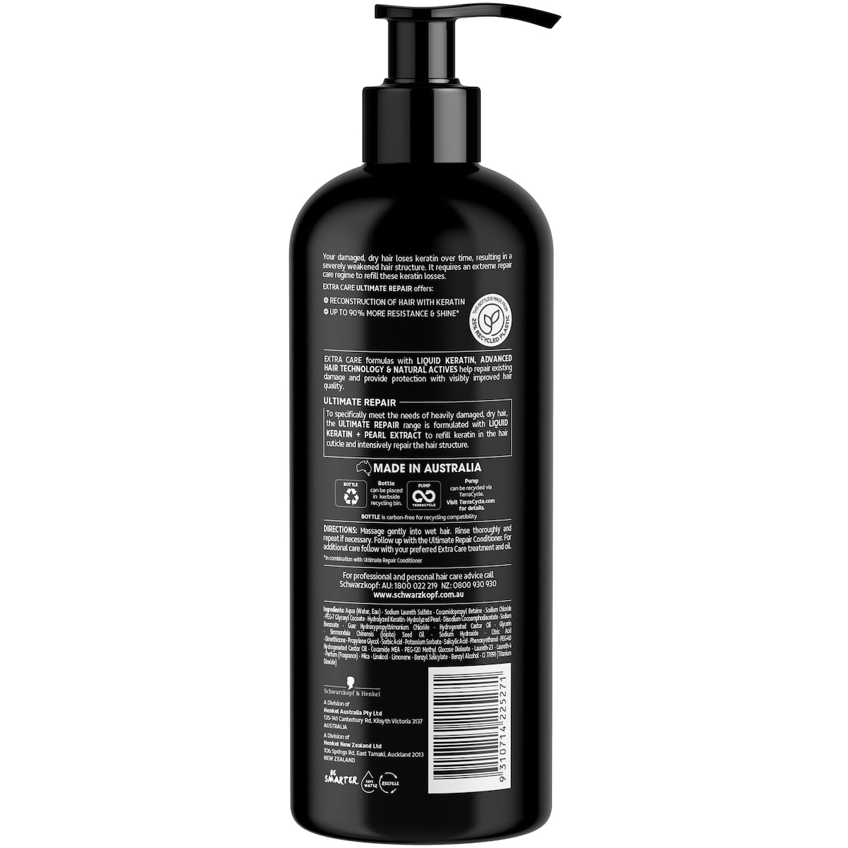 Schwarzkopf Extra Care Ultimate Repair Shampoo For Damaged Hair 950ml