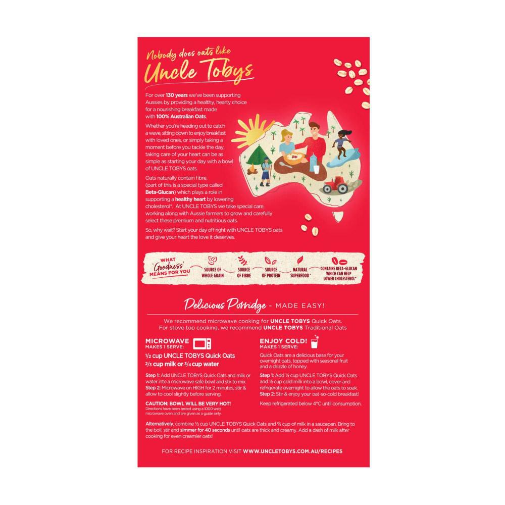 Une Tobys Porridge Oats Quick - 1kg