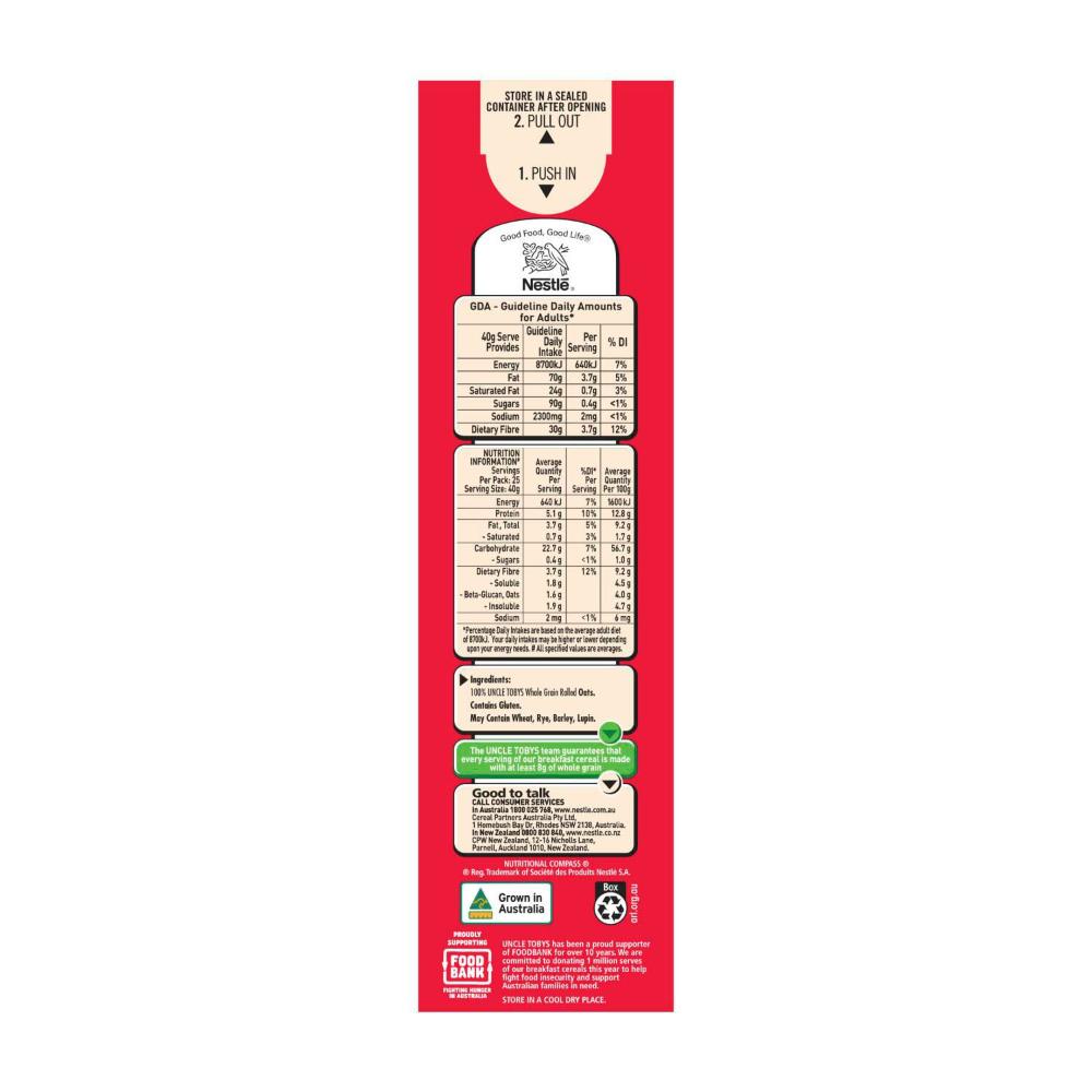 Une Tobys Porridge Oats Quick - 1kg