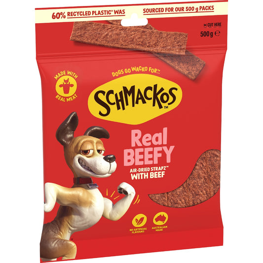Schmackos Strapz Dog Treats With Beef 500g
