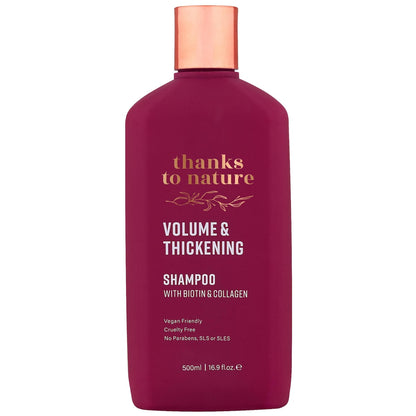 Thanks To Nature Volume Thickening Shampoo Biotin Collagen For Fine Hair 500ml