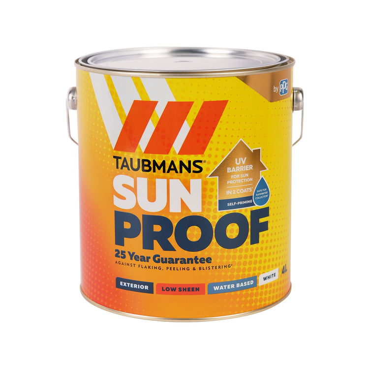 Taubmans 4L White Low Sheen Sunproof Exterior Paint