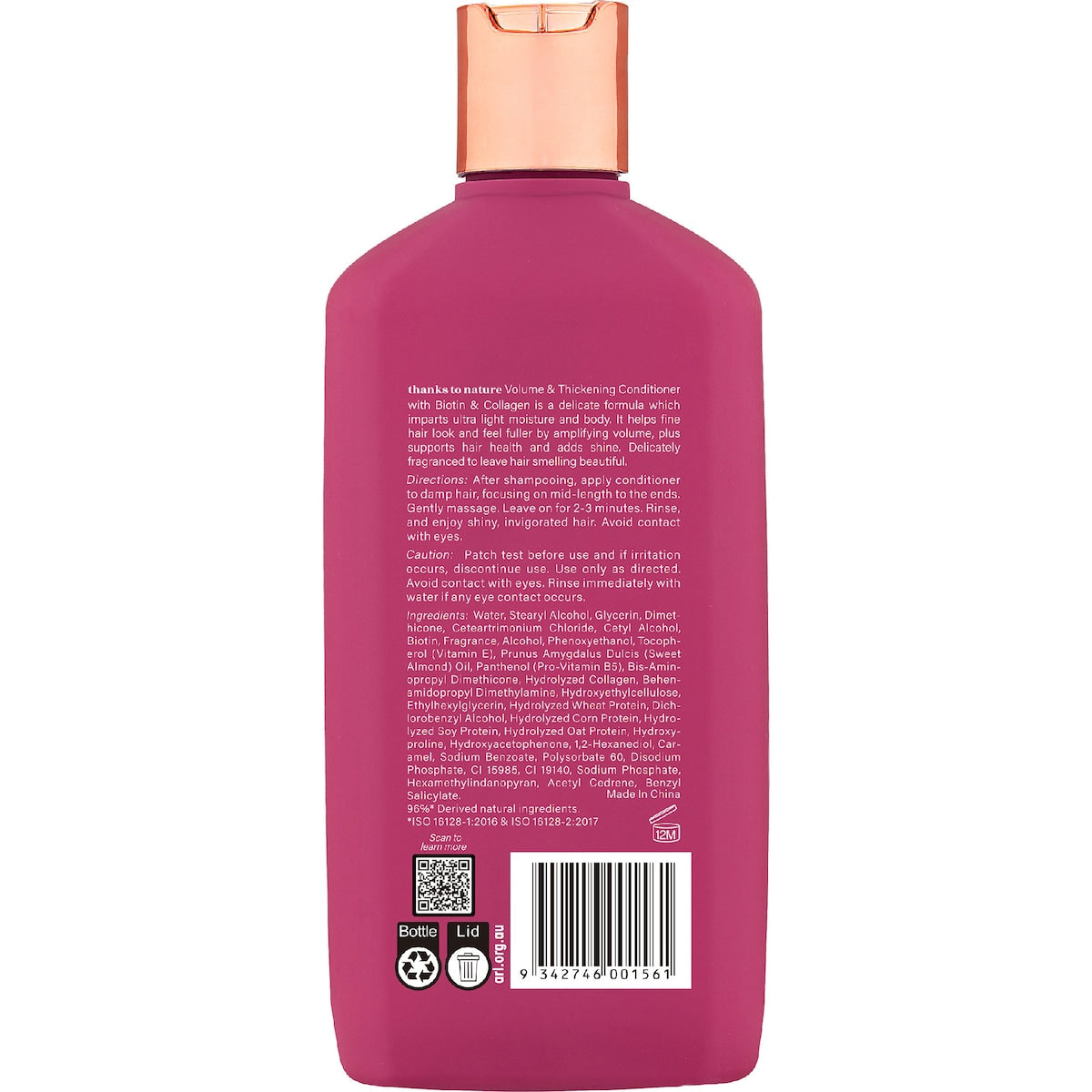 Thanks To Nature Volume Thickening Conditioner Biotin Collagen For Fine Hair 500ml