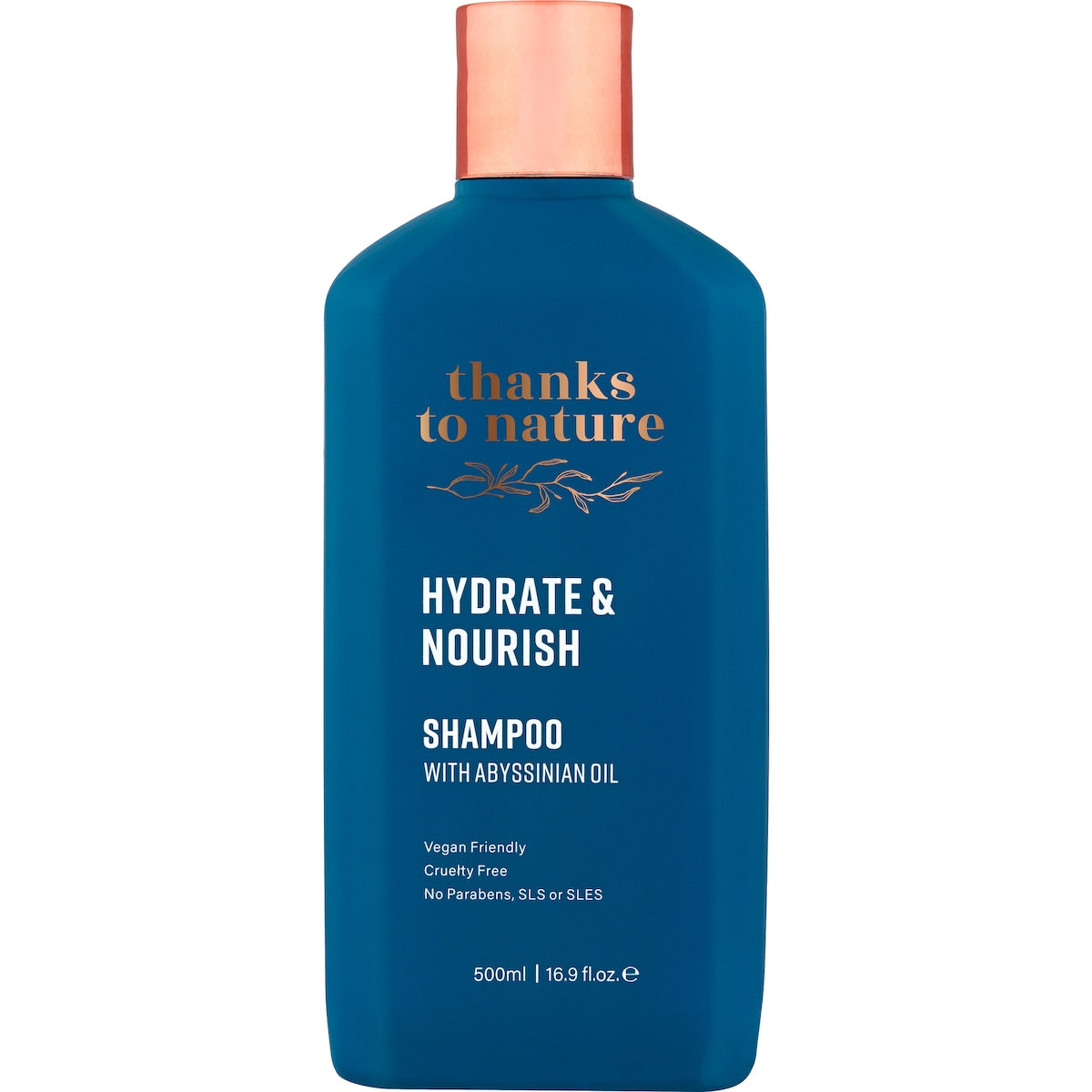 Thanks To Nature Hydrate & Nourish Shampoo With Abyssinian Oil For Dry Hair 500ml