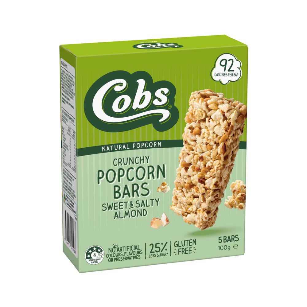 Cobs Popcorn Bars Sweet Salty Almond 5 Pack - 100g