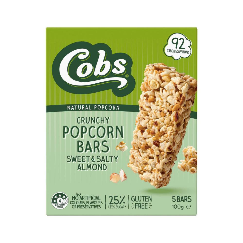 Cobs Popcorn Bars Sweet Salty Almond 5 Pack - 100g