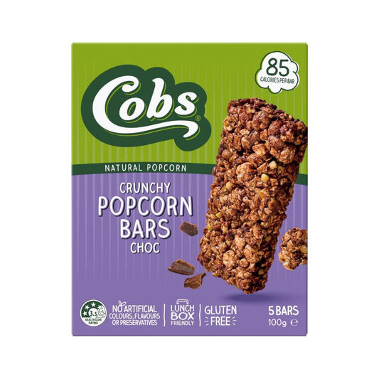 Cobs Crunchy Popcorn Choc Bars 5 Pack - 100g