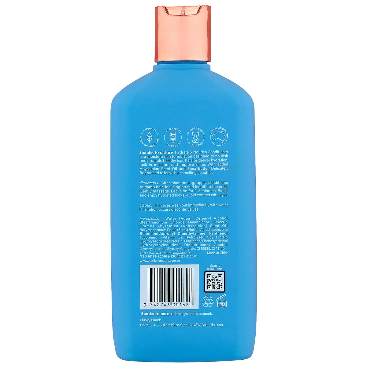 Thanks To Nature Hydrate & Nourish Conditioner Abyssinian Oil For Dry Hair 500ml