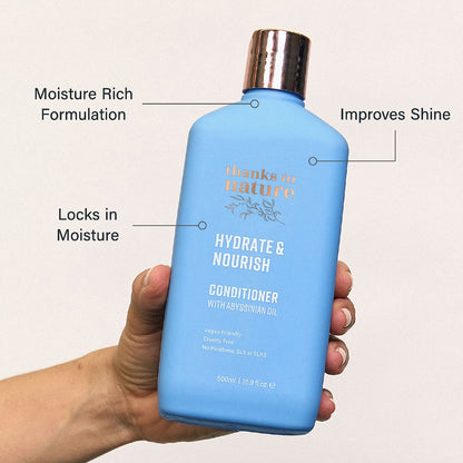 Thanks To Nature Hydrate & Nourish Conditioner Abyssinian Oil For Dry Hair 500ml