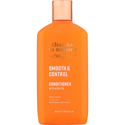 Thanks To Nature Smooth & Control Conditioner With Keratin For Frizzy Hair 500ml