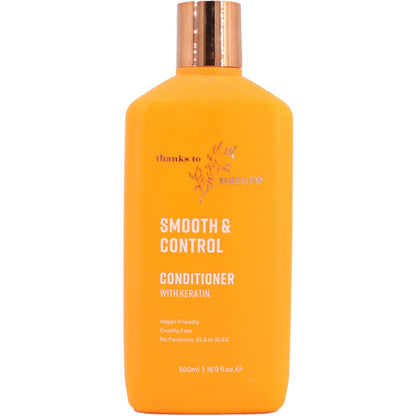 Thanks To Nature Smooth & Control Conditioner With Keratin For Frizzy Hair 500ml