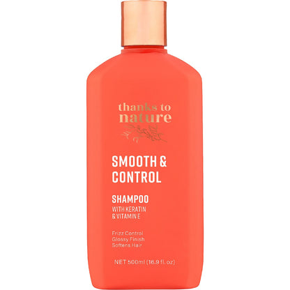 Thanks To Nature Smooth & Control Shampoo With Keratin For Frizzy Hair 500ml