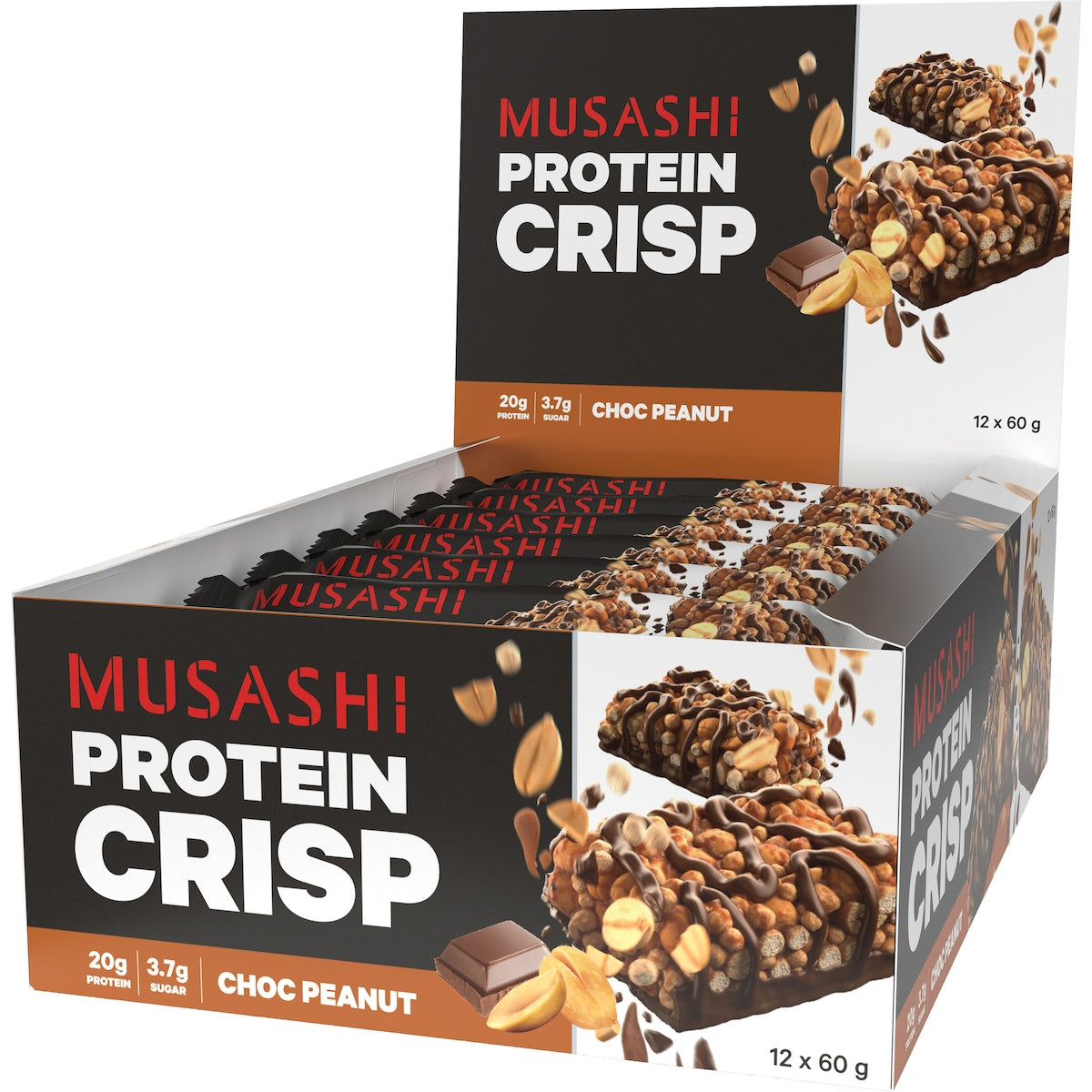 Musashi Crisp Protein Bar Chocolate Peanut 60g