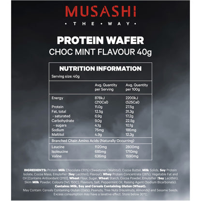 Musashi Wafer Protein Bar Chocolate Mint 40g