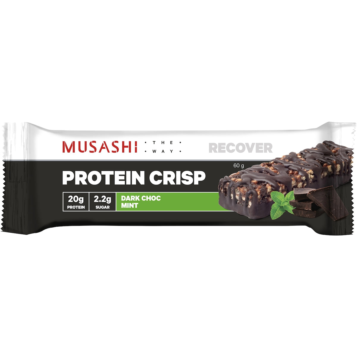 Musashi Crisp Protein Bar Dark Chocolate Mint 60g
