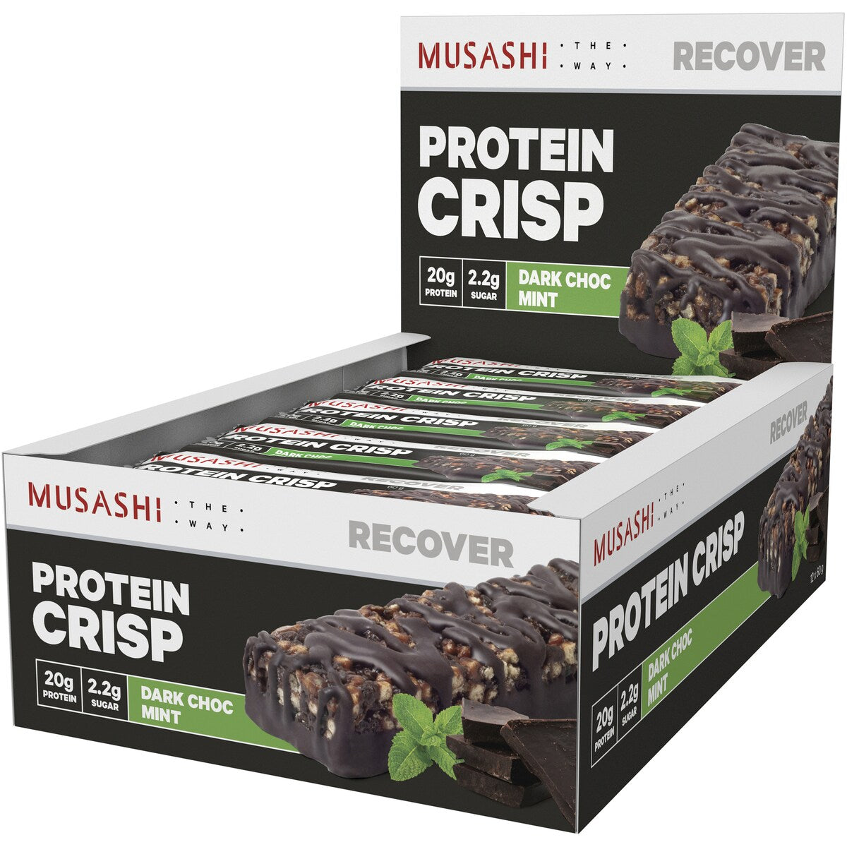Musashi Crisp Protein Bar Dark Chocolate Mint 60g