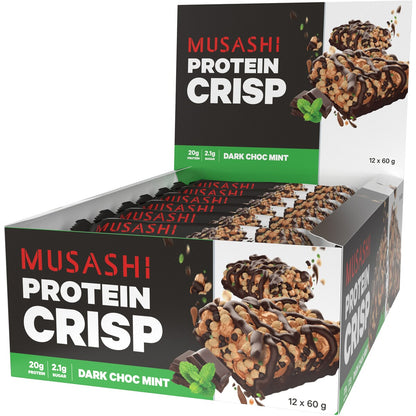 Musashi Crisp Protein Bar Dark Chocolate Mint 60g