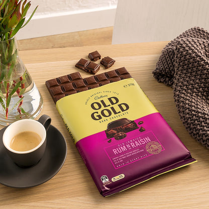 Cadbury Old Gold Jamaica Rum N Raisin Dark Chocolate Block Large 315g