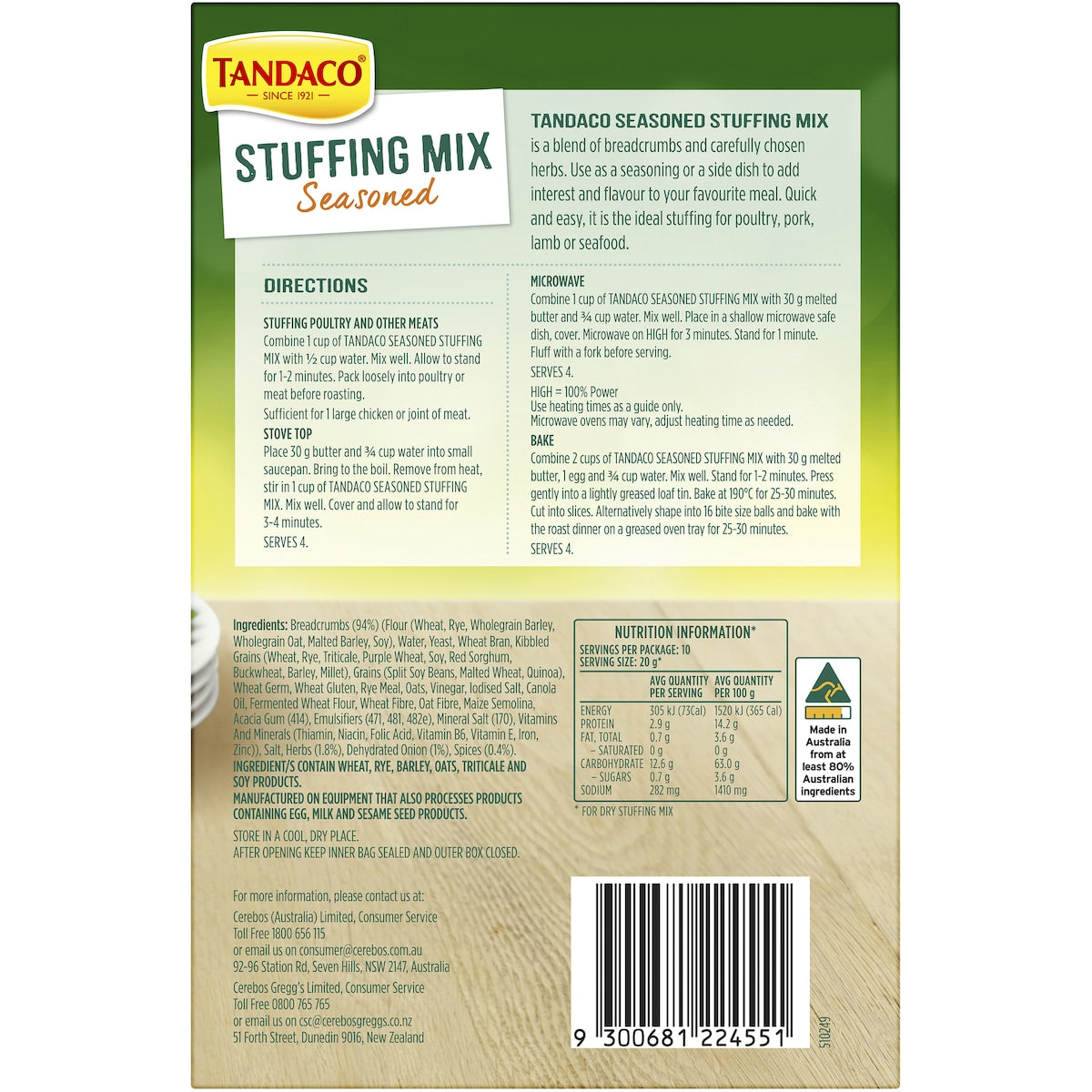 Tandaco Stuffing Mix Seasoned Turkey & Chicken 200g