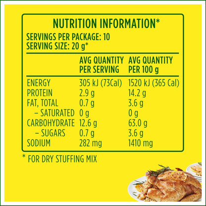 Tandaco Stuffing Mix Seasoned Turkey & Chicken 200g