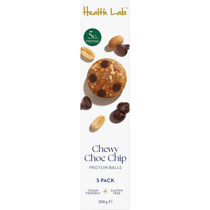 Health Lab Chewy Choc Chip Peanut Butter Protein Balls 5 Pack