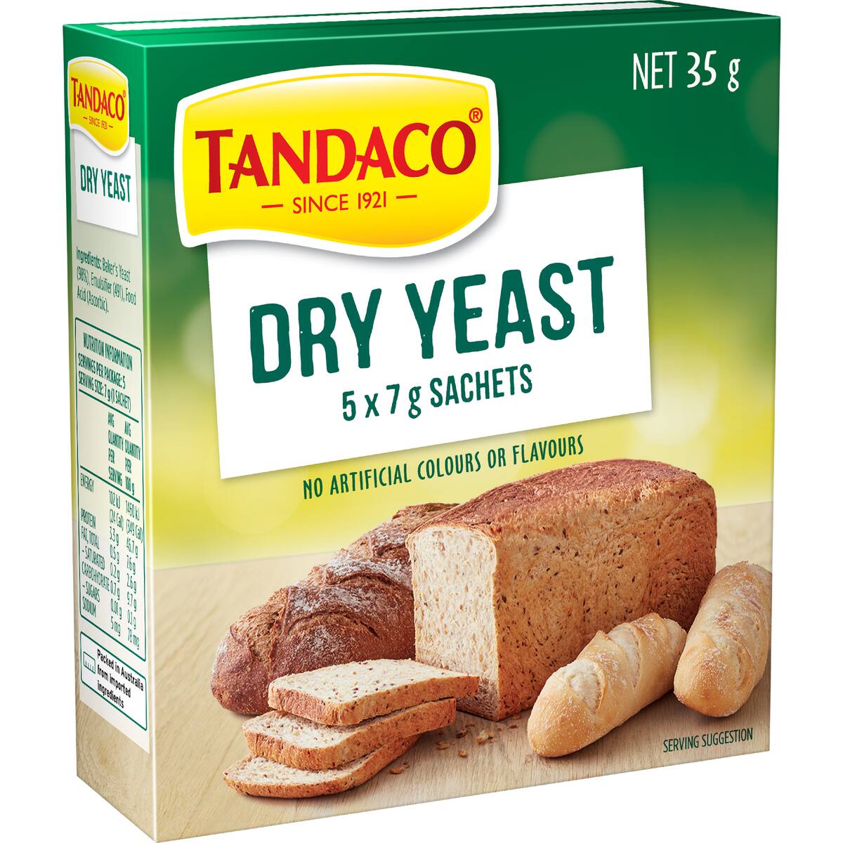 Tandaco Dry Yeast 5x7g Sachets 35g