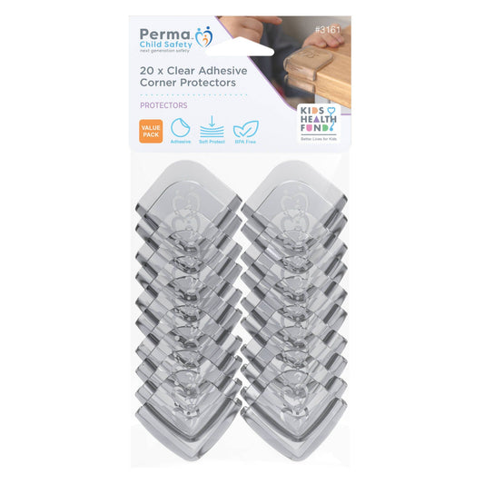 Perma Child Safety Clear Adhesive Corner Protectors - 20 Pack