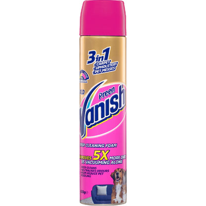 Vanish Preen Gold 3 In 1 Carpet Cleaning Foam Spray 600ml